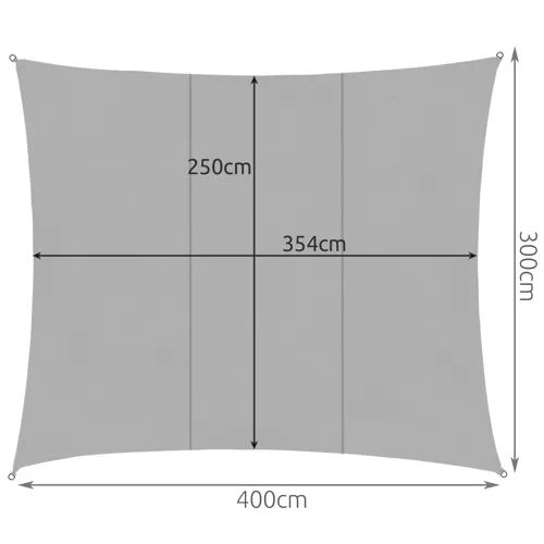 Šešėlinė burė gardlov 4x3m - pilka