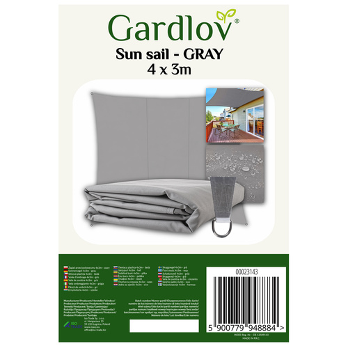 Šešėlinė burė gardlov 4x3m - pilka