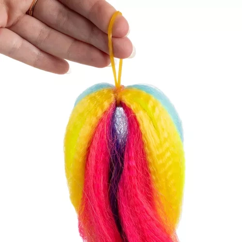 Sintetinis plaukų pluoštas, vaivorykštės spalvos, 60 cm