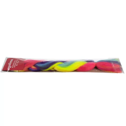 Sintetinis plaukų pluoštas, vaivorykštės spalvos, 60 cm