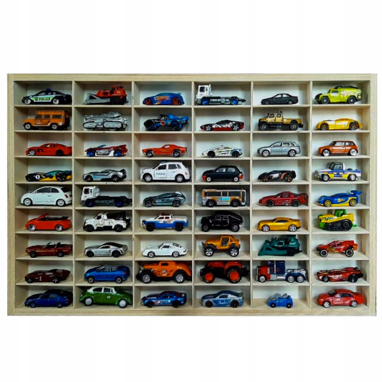 Medinė lentyna automobiliams kruzzel, 60x40x5.3cm, ruda