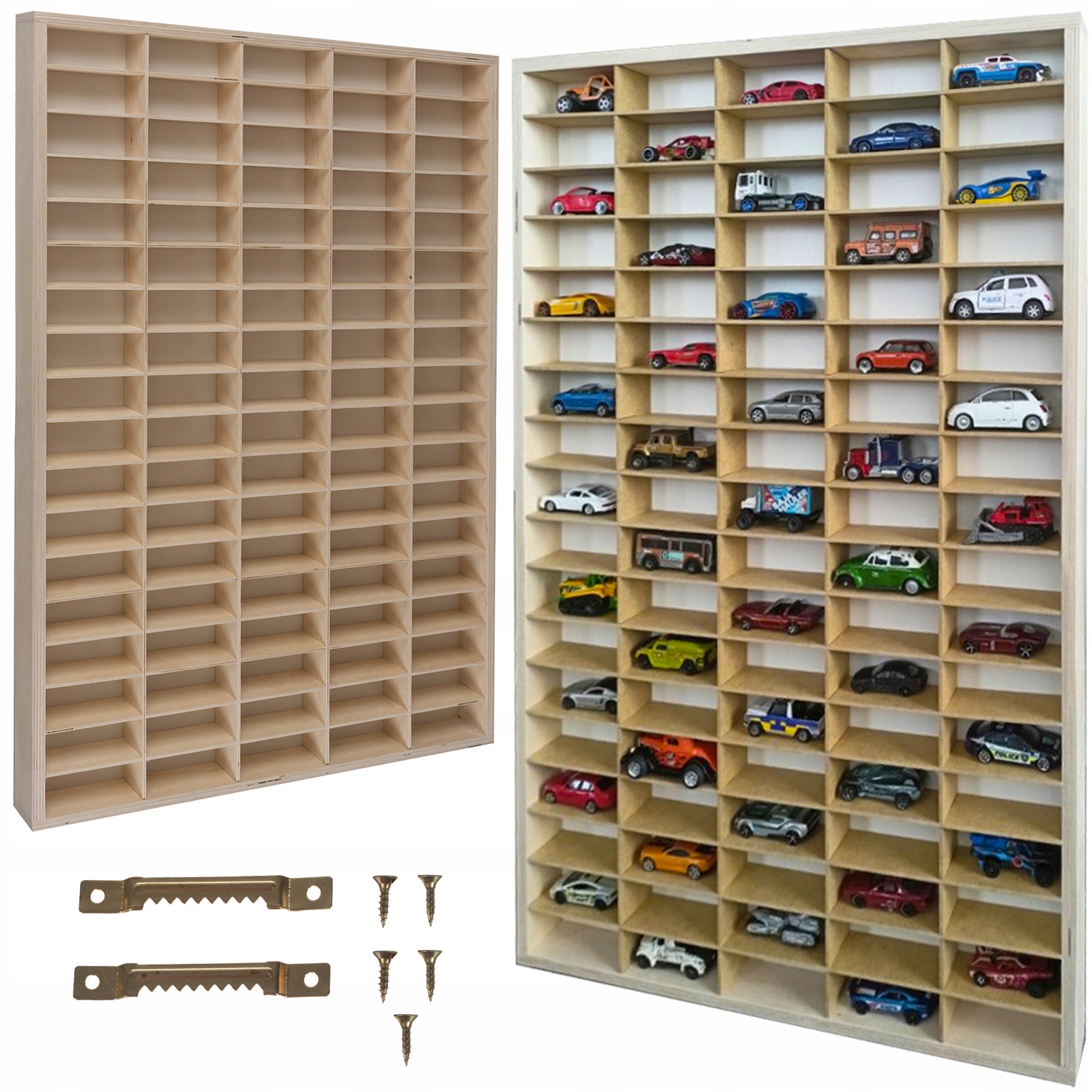 Medinė lentyna automobiliams kruzzel, 78.5x50 cm, ruda