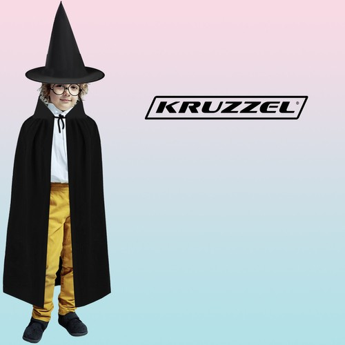 Karnavalinis kostiumas magas, juodas, 4 dalių