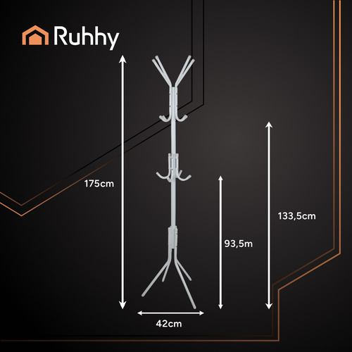 Drabužių kabykla ruhhy 175 cm, balta 2