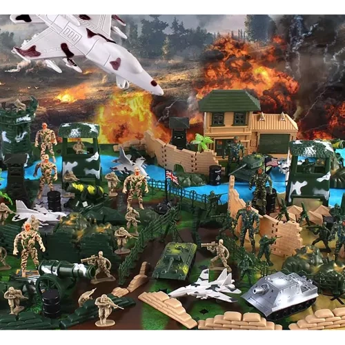 Karinė žaislų bazė su 300 elementų rinkiniu