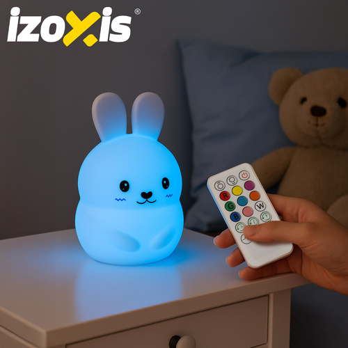 Vaikiška led naktinė lempa izoxis rabbit su rgb apšvietimu ir nuotolinio valdymo pultu 3