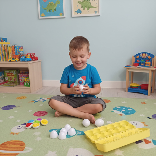 Kiaušinių rūšiuoklė montessori dėlionė, 12 vnt.