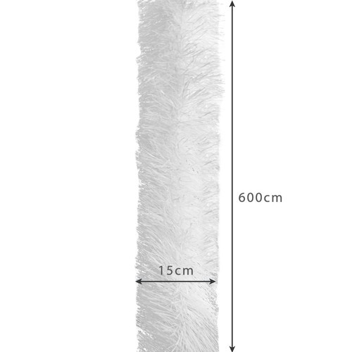 Kalėdinė girlianda 6m, balta, diametras 15 cm
