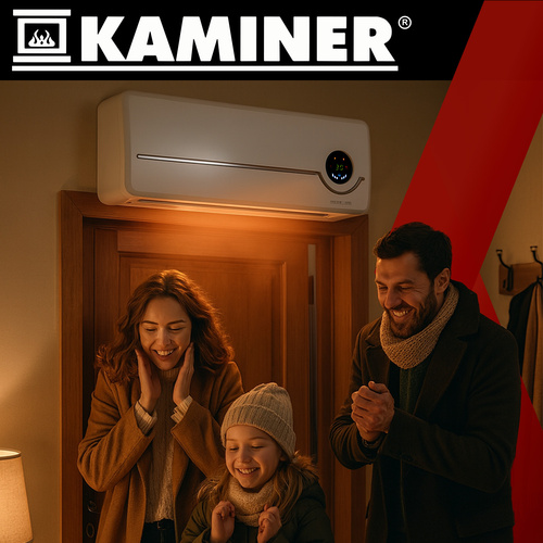 Oro užuolaida kaminer airo 2000w su wifi ir nuotolinio valdymo pultu