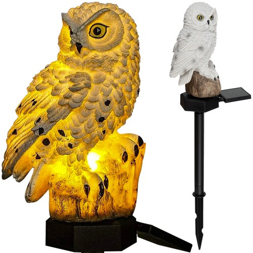 Sodo saulės lempa pelėda su judamu saulės skydeliu, 44 cm, ip44