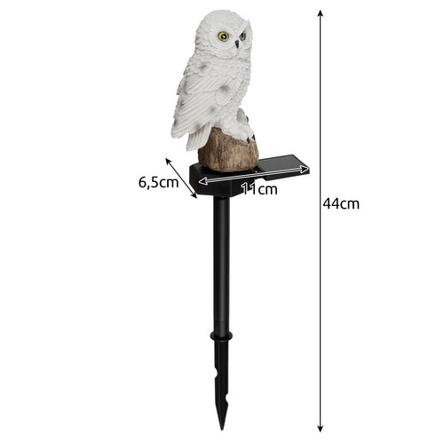 Sodo saulės lempa pelėda su judamu saulės skydeliu, 44 cm, ip44