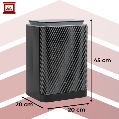 Keraminis šildytuvas kaminer lumni 1500w su termostatu ir laikmačiu, 45x20x20 cm 2
