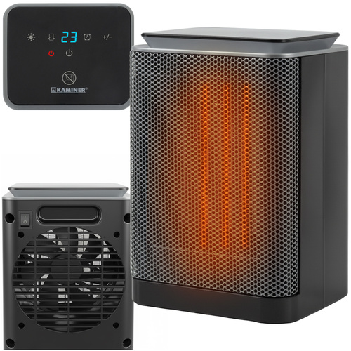 Keraminis šildytuvas kaminer lumni 1500w su termostatu ir laikmačiu, 45x20x20 cm