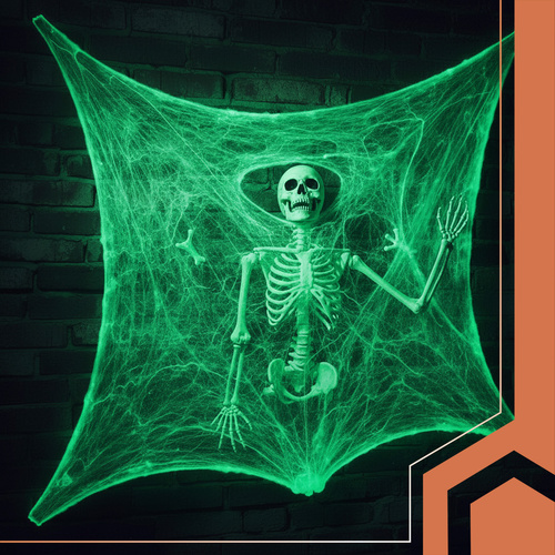Fluorescencinis voratinklis su vorais ruhhy helovinui