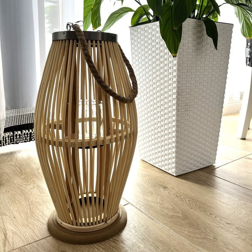 Bambuko žibintas su rankena, 40 cm