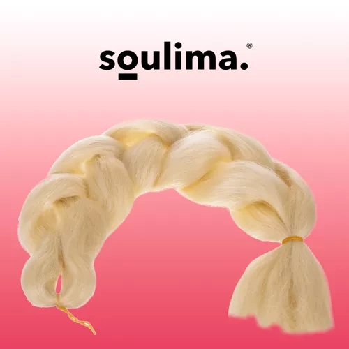 Sintetinis plaukų pluoštas šviesiai blondinė 60 cm
