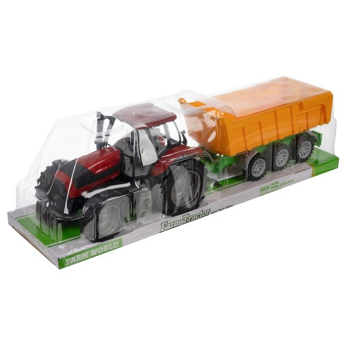 Žaislinis traktorius su priekaba, rongda toys, 13x27x14,5 cm