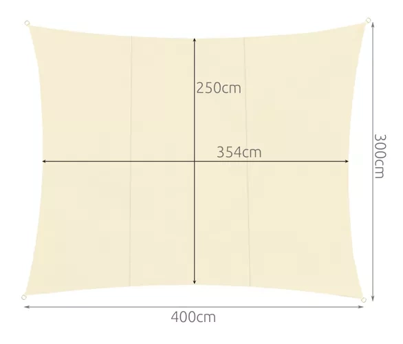 Šešėlinė burė 4x3 m - smėlio spalvos