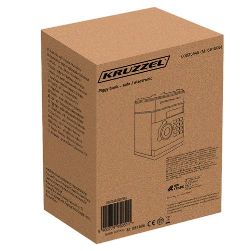 Elektroninis taupyklės seifas su pin kodu 19,5x13x12 cm