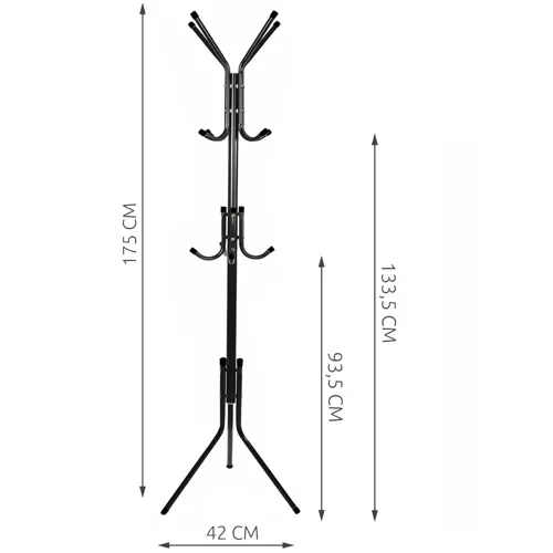 Metalinė pastatoma kabykla 42 x 42 x 175 cm, juoda