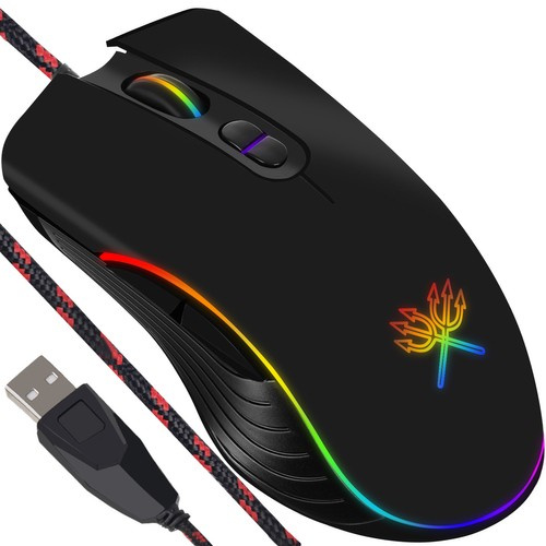 Žaidimų pelė dunmoon su led apšvietimu ir 7 programuojamais mygtukais