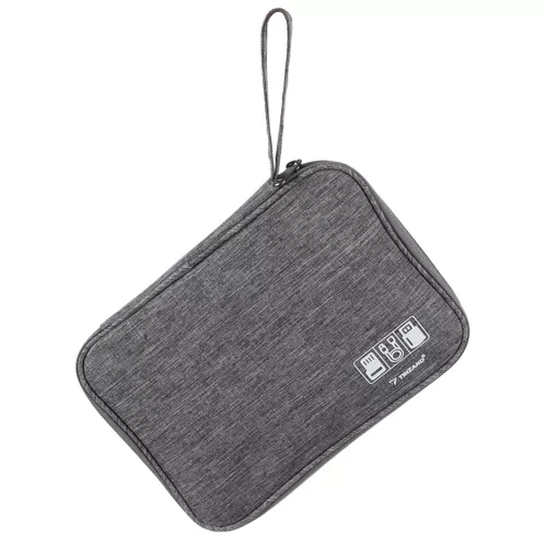 Kabelių dėklas su rankena trizand 23834, 24 x 17 x 2,5 cm, pilkas