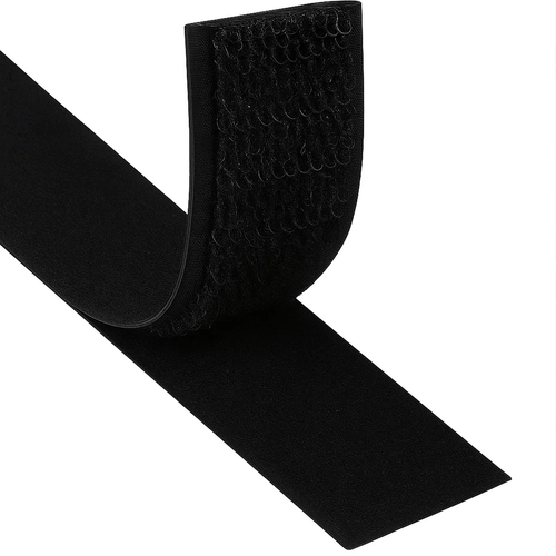Juoda lipni juosta su kabliukais 2,5 x 500 cm