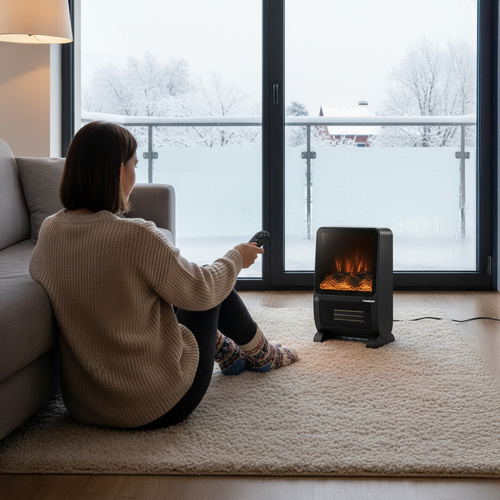 Elektrinis šildytuvas kaminer blazeo 2000w su liepsnos efektu