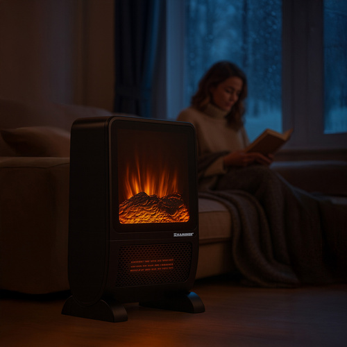 Elektrinis šildytuvas kaminer blazeo 2000w su liepsnos efektu