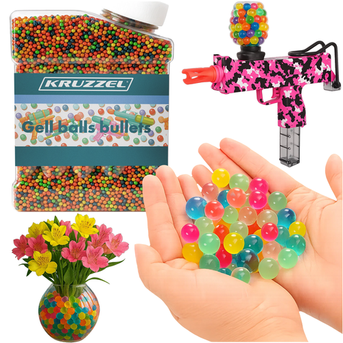 Spalvoti hidrogelio rutuliukai 7,5 mm 50000 vnt.