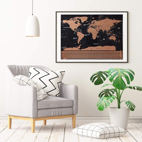 Nutrinamas pasaulio žemėlapis su vėliavėlėmis ir priedais, 82x59 cm