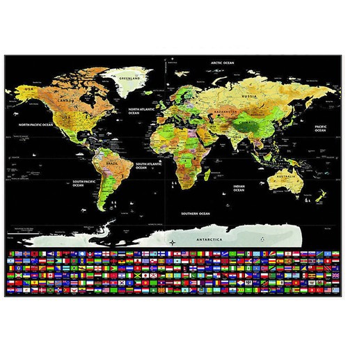 Nutrinamasis pasaulio žemėlapis su vėliavomis iso trade 82x59 cm