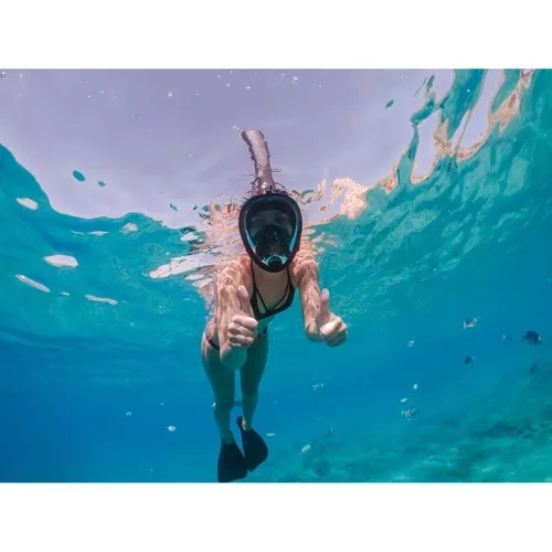 Snorkeling veido kaukė (nardymo kaukė) l/xl juoda