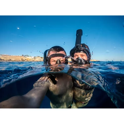 Snorkeling veido kaukė (nardymo kaukė) l/xl juoda
