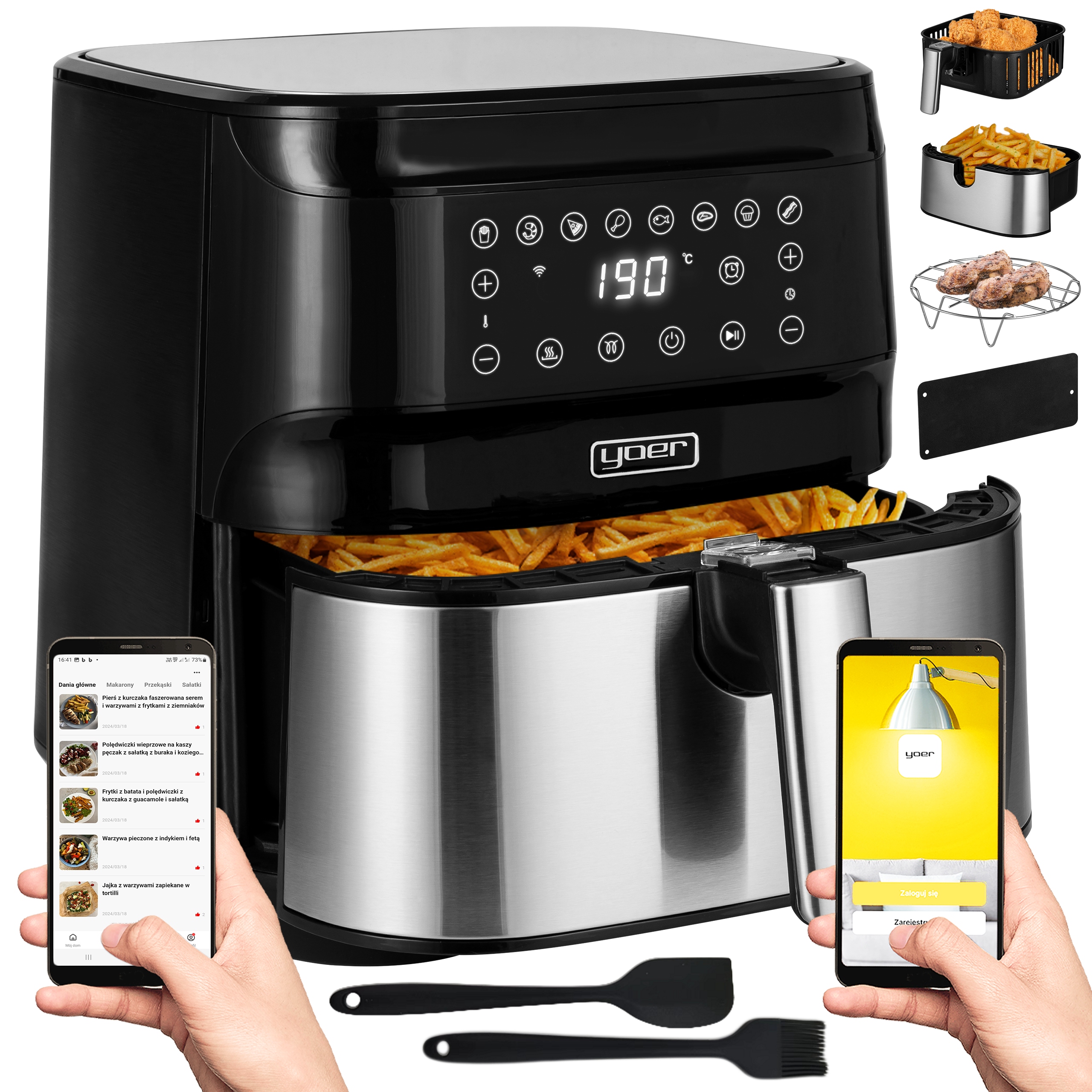 Karšto oro gruzdintuvė yoer 4in1 6l 1700w +wifi