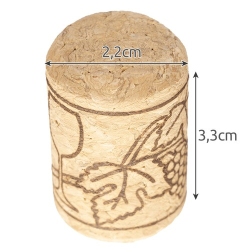 Vyno butelių kamšteliai - 100 vnt., 2,2x3,3 cm