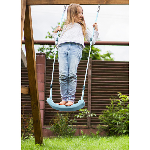 Mėlynos sodo sūpynės su profiliuota sėdyne 105-175 cm