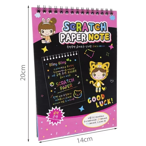 Braižymo kortelių blokas Scratch-off su medine lazdele Kruzzel