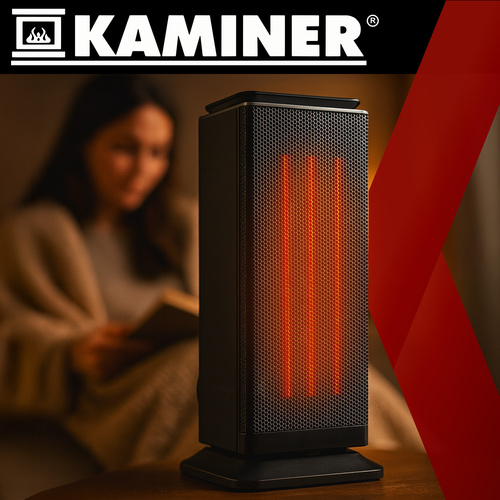 Kaminer lumni 2.0 keraminis šildytuvas su nuotolinio valdymo pultu, 2000w