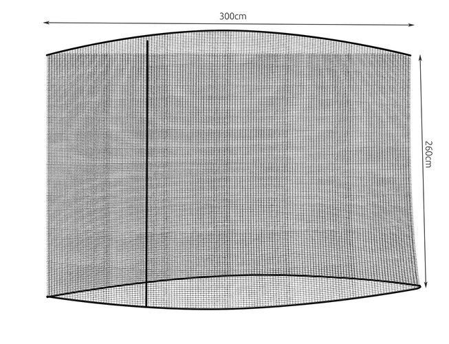 Tinklelis nuo uodų sodo skėčiui 300 cm, juodas