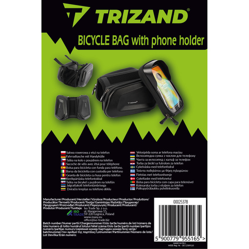 Trizand 25378 dviračių dėklas su telefono dėklu
