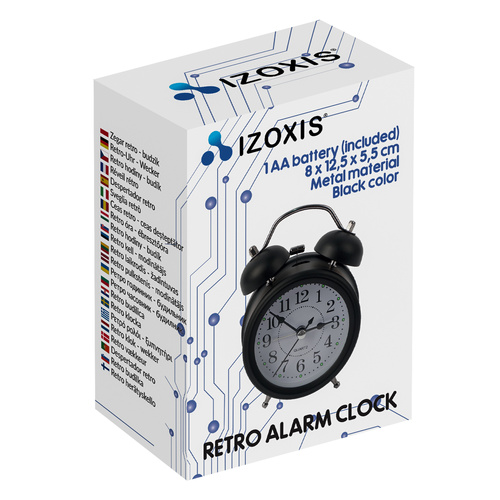 Retro žadintuvas izoxis 25473 su led apšvietimu 2