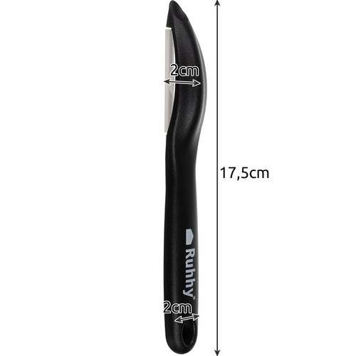 Daržovių ir vaisių skustukas, 17,5 cm, juodas