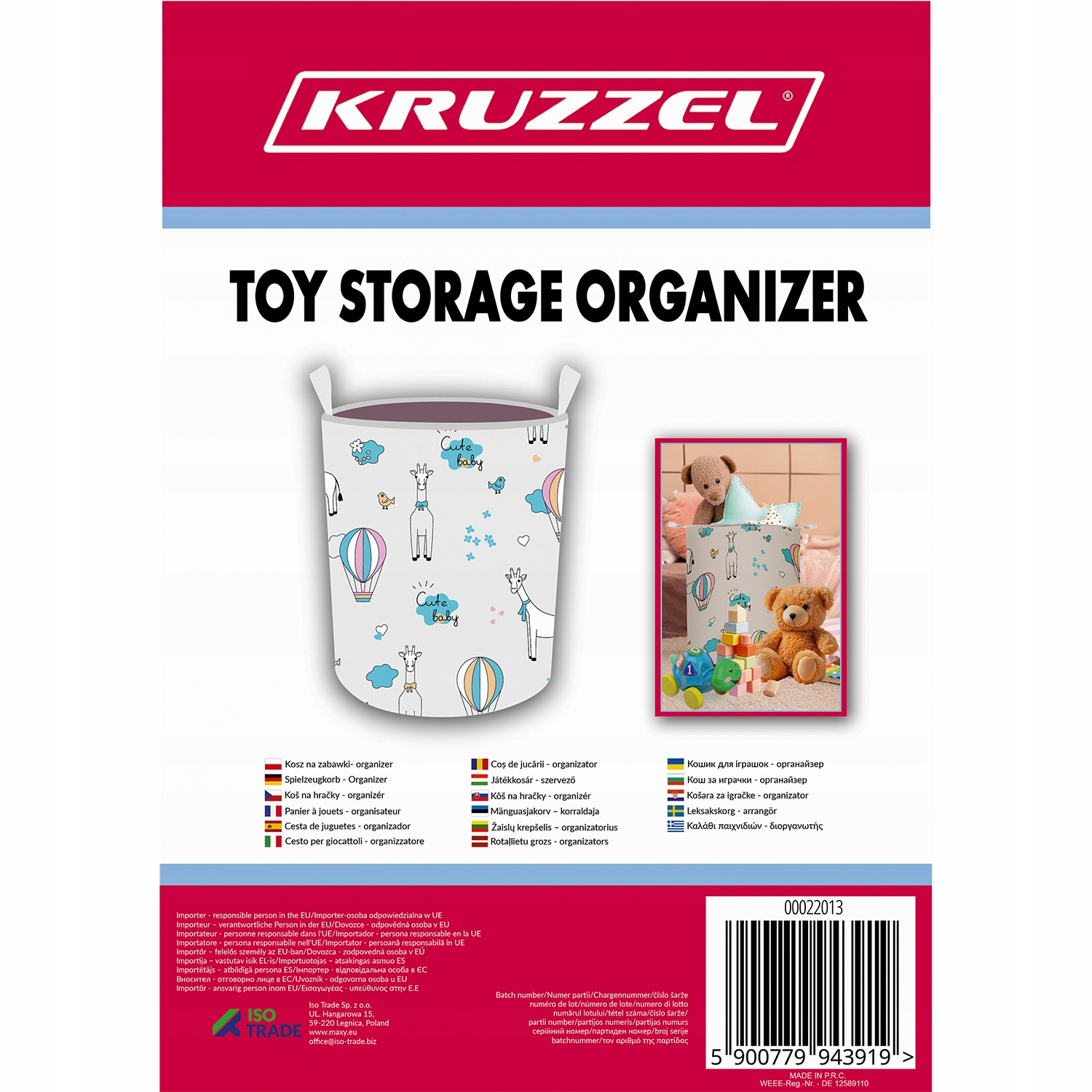 Kruzzel žaislų krepšelis – organizatorius