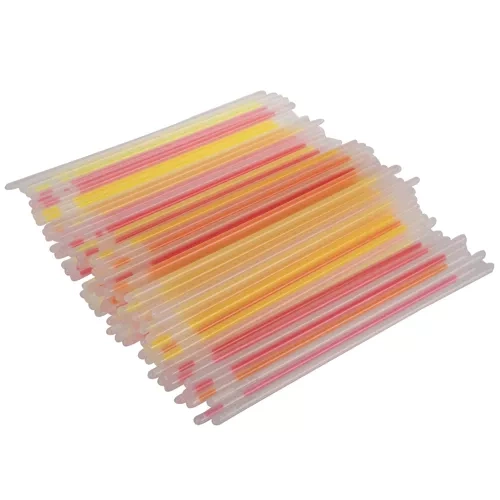 Fluorescencinės apyrankės  - 100 vnt, 8 spalvos, 20x0,5 cm