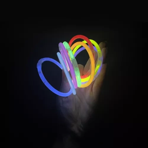 Fluorescencinės apyrankės  - 100 vnt, 8 spalvos, 20x0,5 cm