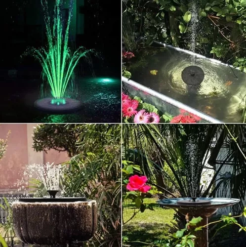 Saulės fontanas gardlov su 7 keičiami antgaliai ir rgb led apšvietimu