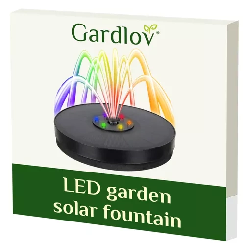Saulės fontanas gardlov su 7 keičiami antgaliai ir rgb led apšvietimu