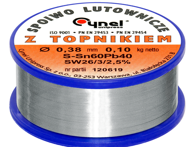 Lydmetalis su fliusu cynel lc60-fsw26 0.38mm 100g
