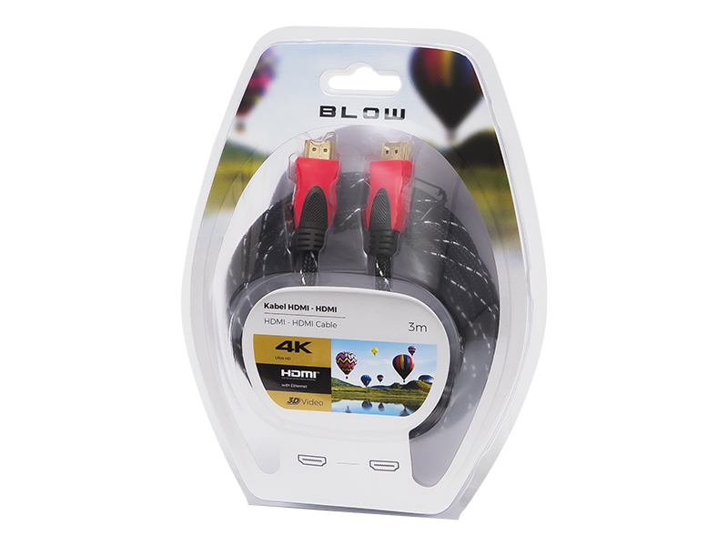 Hdmi laidas hdmi - hdmi blow premium red kabelis 3m